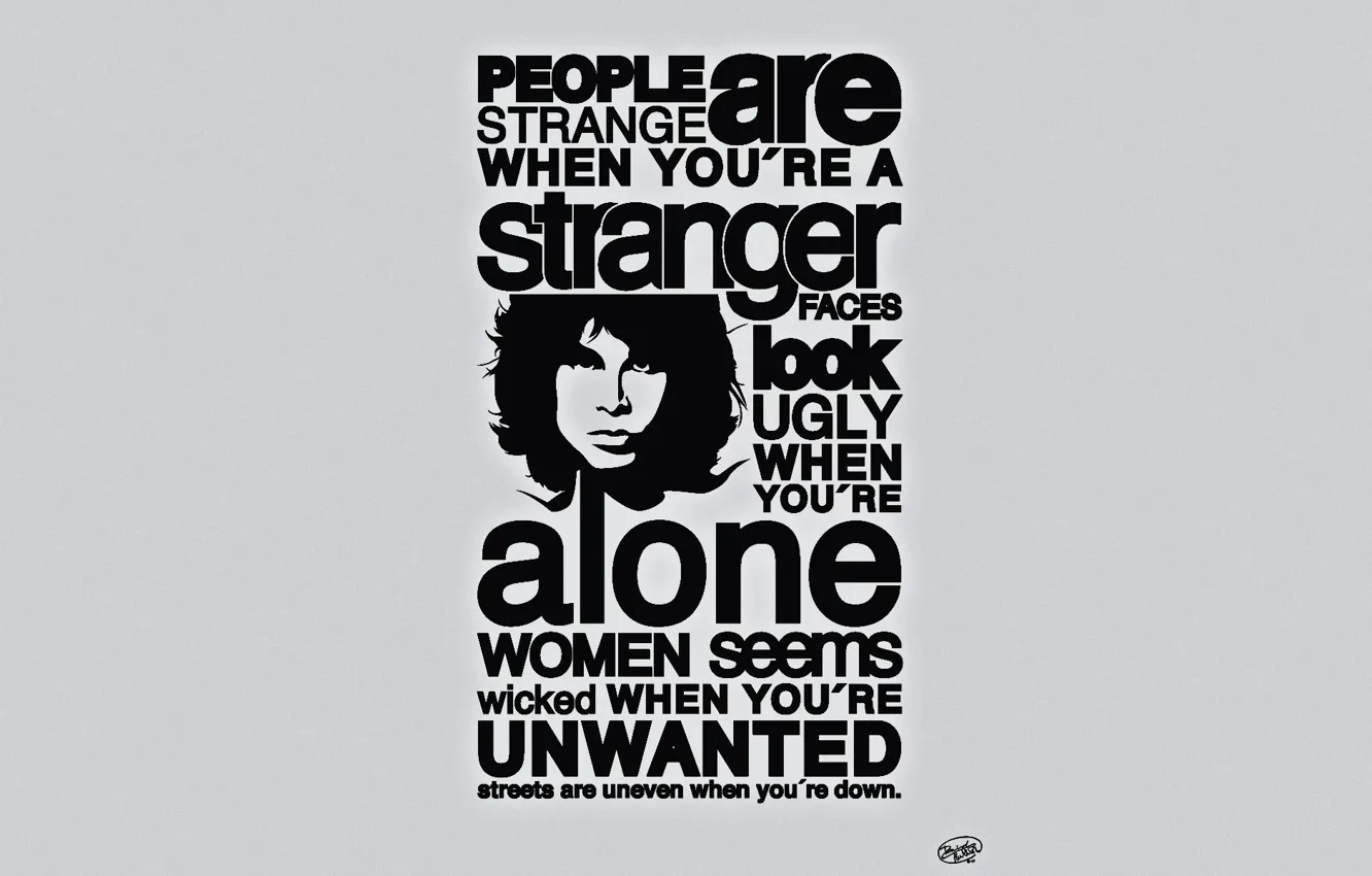 Photo wallpaper text, The Doors, Jim Morrison