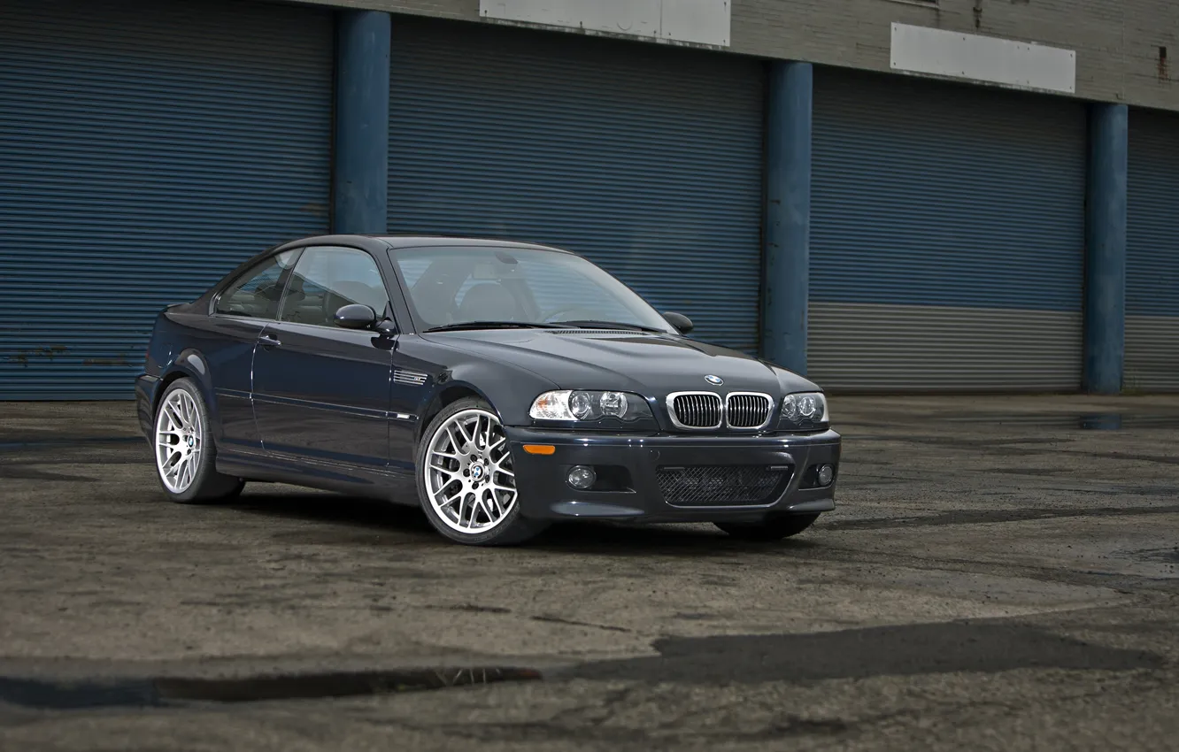 Photo wallpaper black, building, BMW, coupe, BMW, black, E46