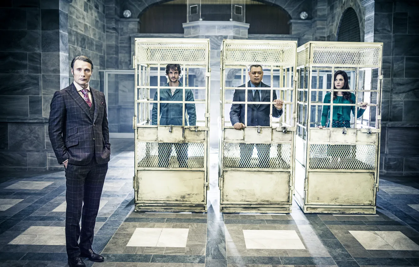 Photo wallpaper Will Graham, Laurence Fishburne, Hugh Dancy, Hannibal, Jack Crawford, tv series, Caroline Dhavernas, Actors