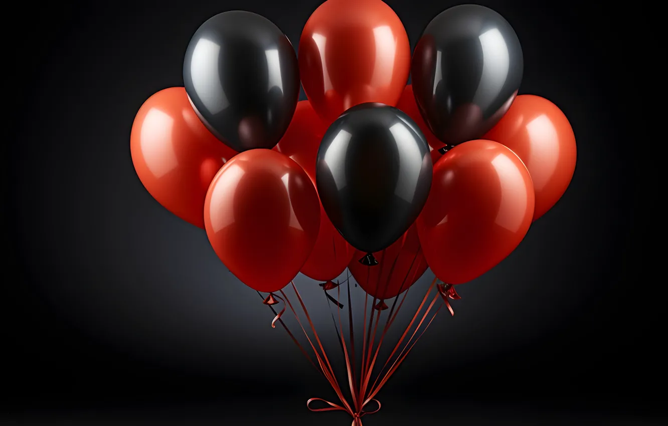 Photo wallpaper balls, balloons, birthday, holiday, balls, Shine, new year, Christmas