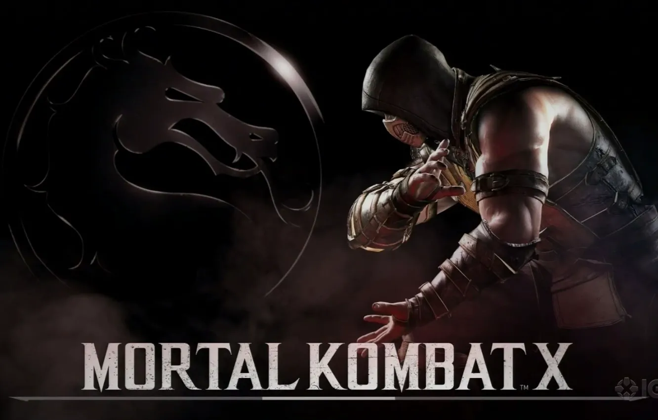 Photo wallpaper Scorpio, Scorpion, Mortal Kombat X, Mortal Kombat 10