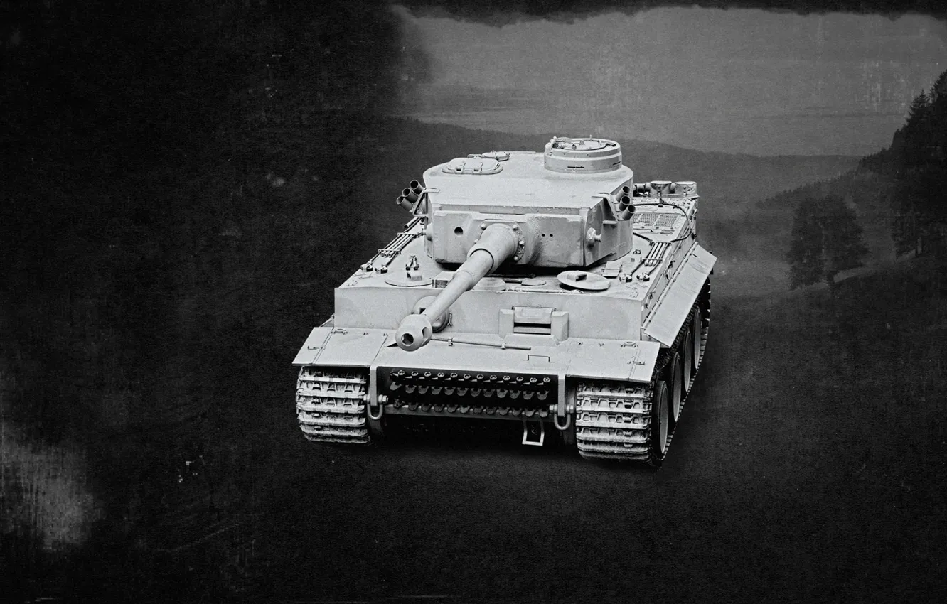 Photo wallpaper tiger, war, tank, Germany