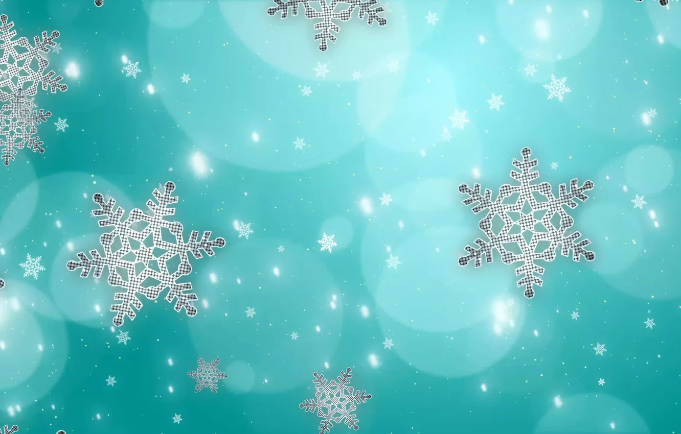 Photo wallpaper circles, snowflakes, background, blue