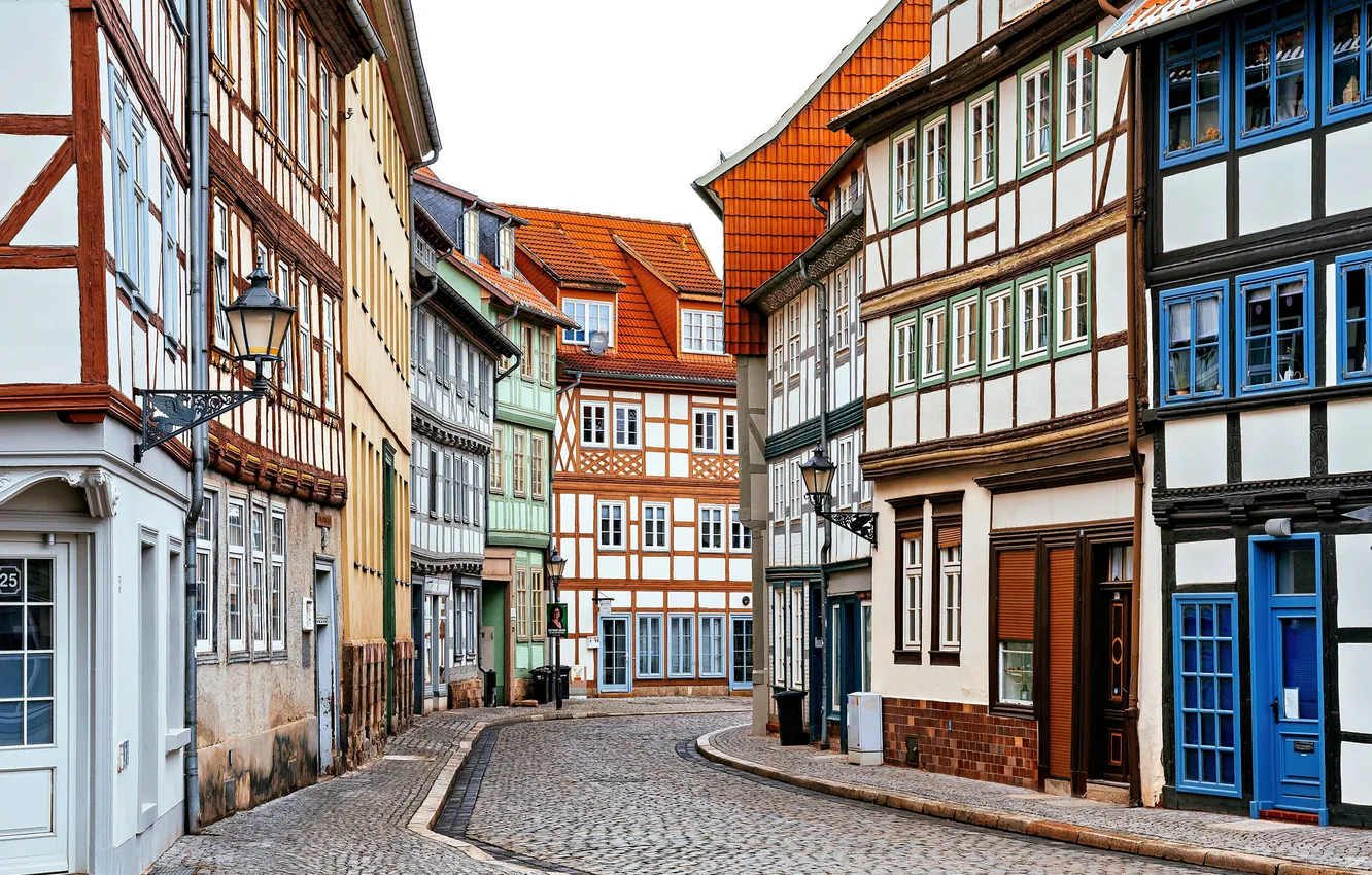 Photo wallpaper the city, street, home, Germany, Halberstadt
