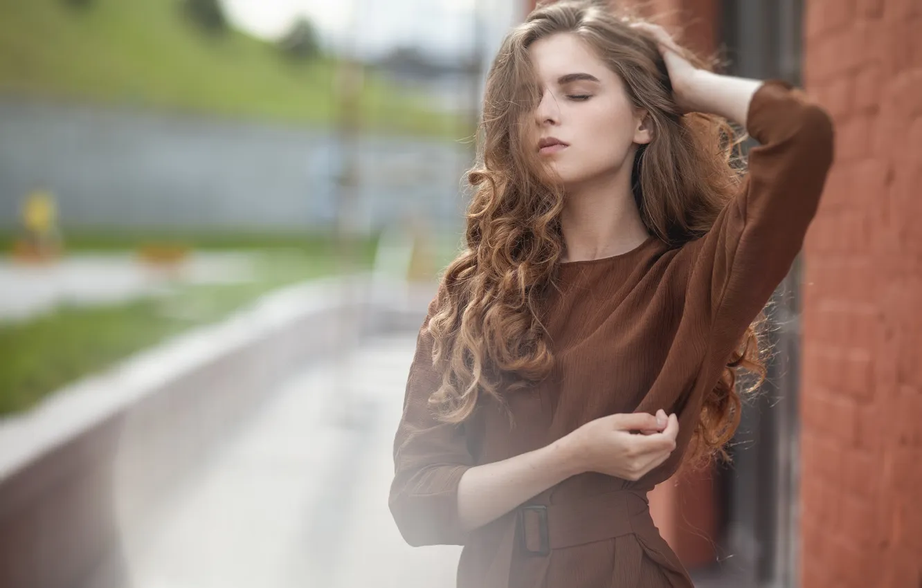 Photo wallpaper girl, woman, young, long-haired