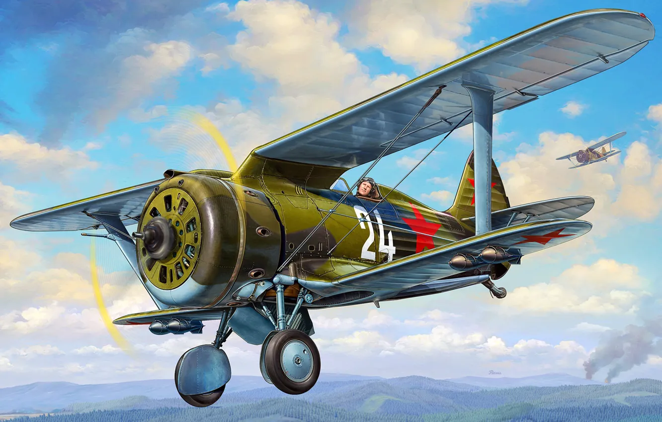 Photo wallpaper seagulls, -153, THE SOVIET AIR FORCE, Soviet piston fighter