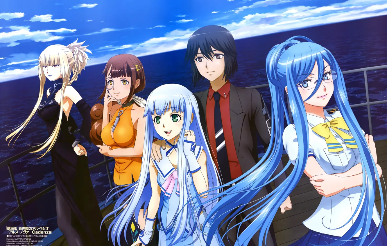 Photo wallpaper Anime, Hyuuga, Takao, Kongou, Iona, Arpeggio of Blue Steel