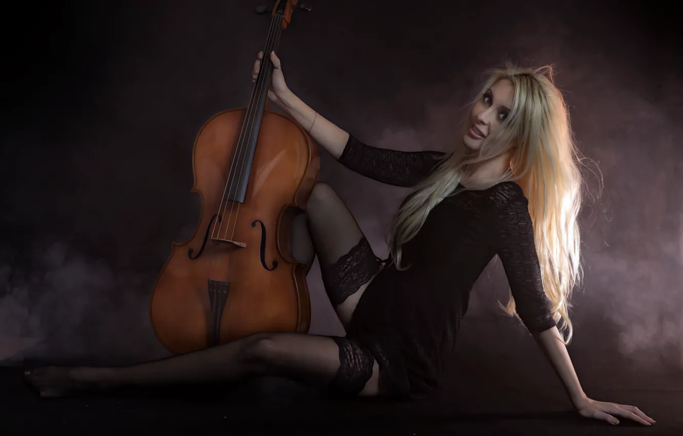 Photo wallpaper girl, music, cello