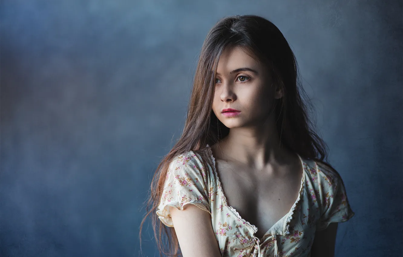 Photo wallpaper look, girl, face, background, sweetheart, model, portrait, dress