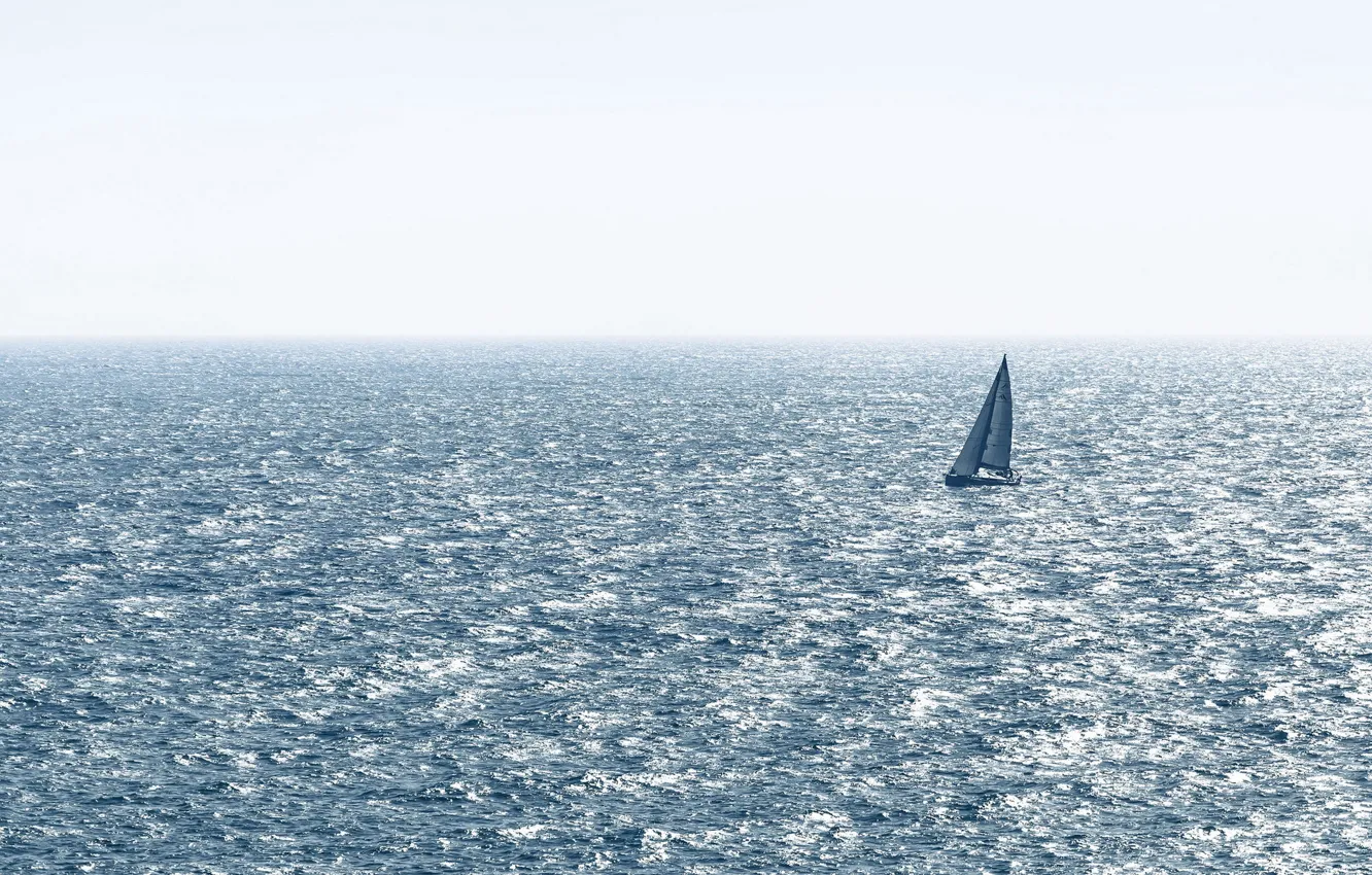 Photo wallpaper sea, nature, sail