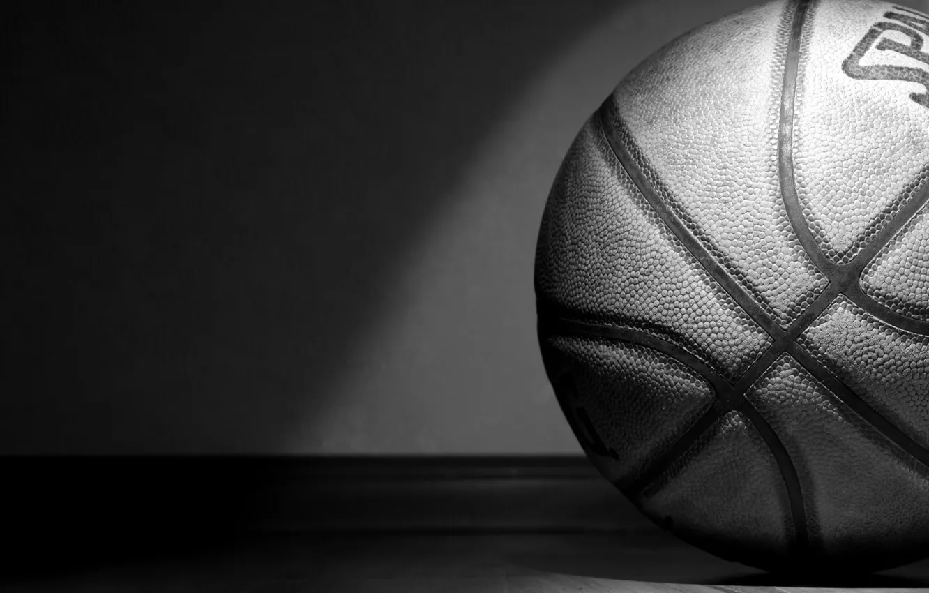 Photo wallpaper the ball, Basketball, black and white, Spalding, B&amp;W, have samotkal