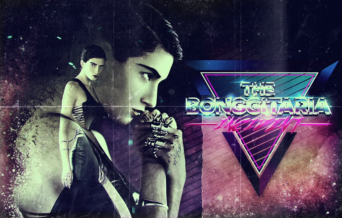 Photo wallpaper the bomggitaria incident, synth wave, Bonggita
