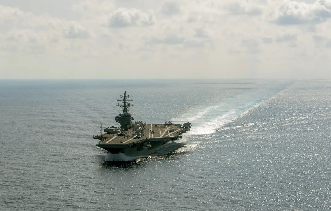 Photo wallpaper Navy, aircraft carrier, USS Ronald Reagan