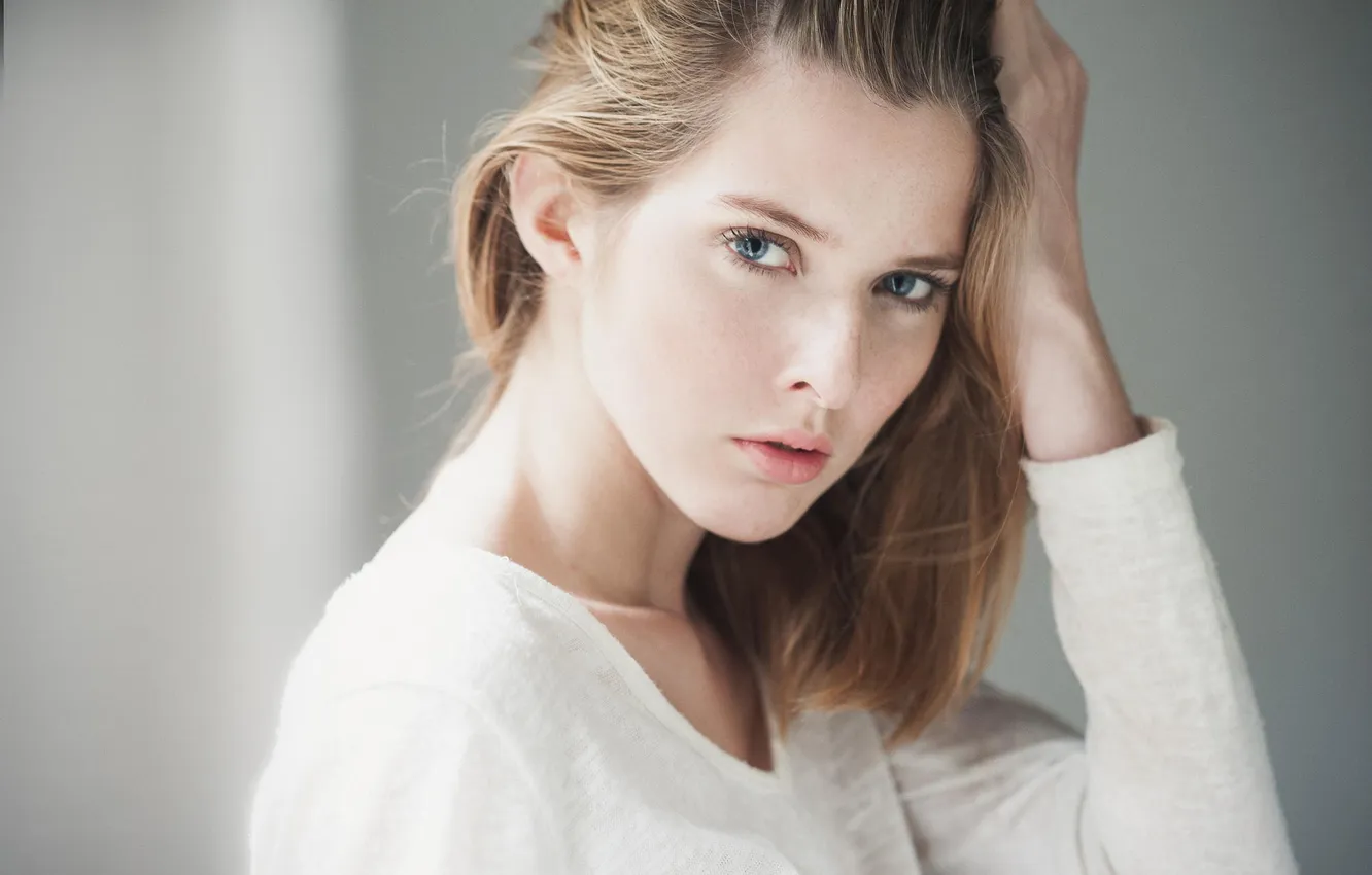 Photo wallpaper girl, portrait, blonde