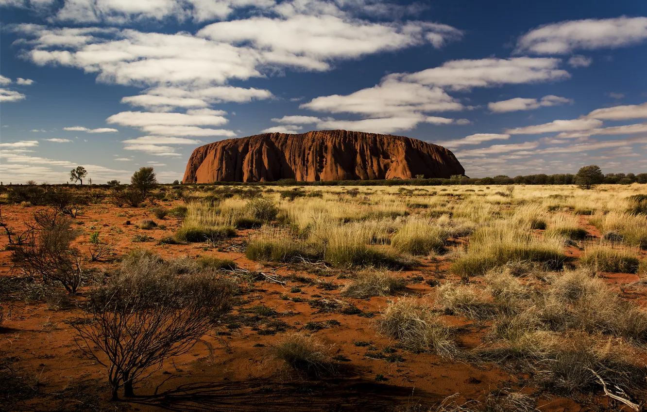 Photo wallpaper landscape, rock, Australia, Mount Uluru, Ayers Rock