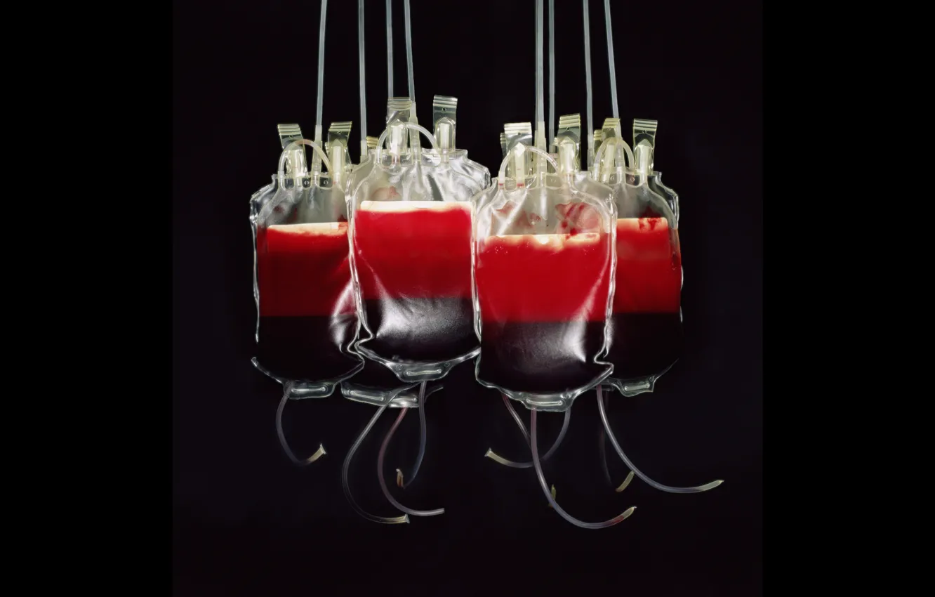 Photo wallpaper blood bags, blood transfusion, blood donation