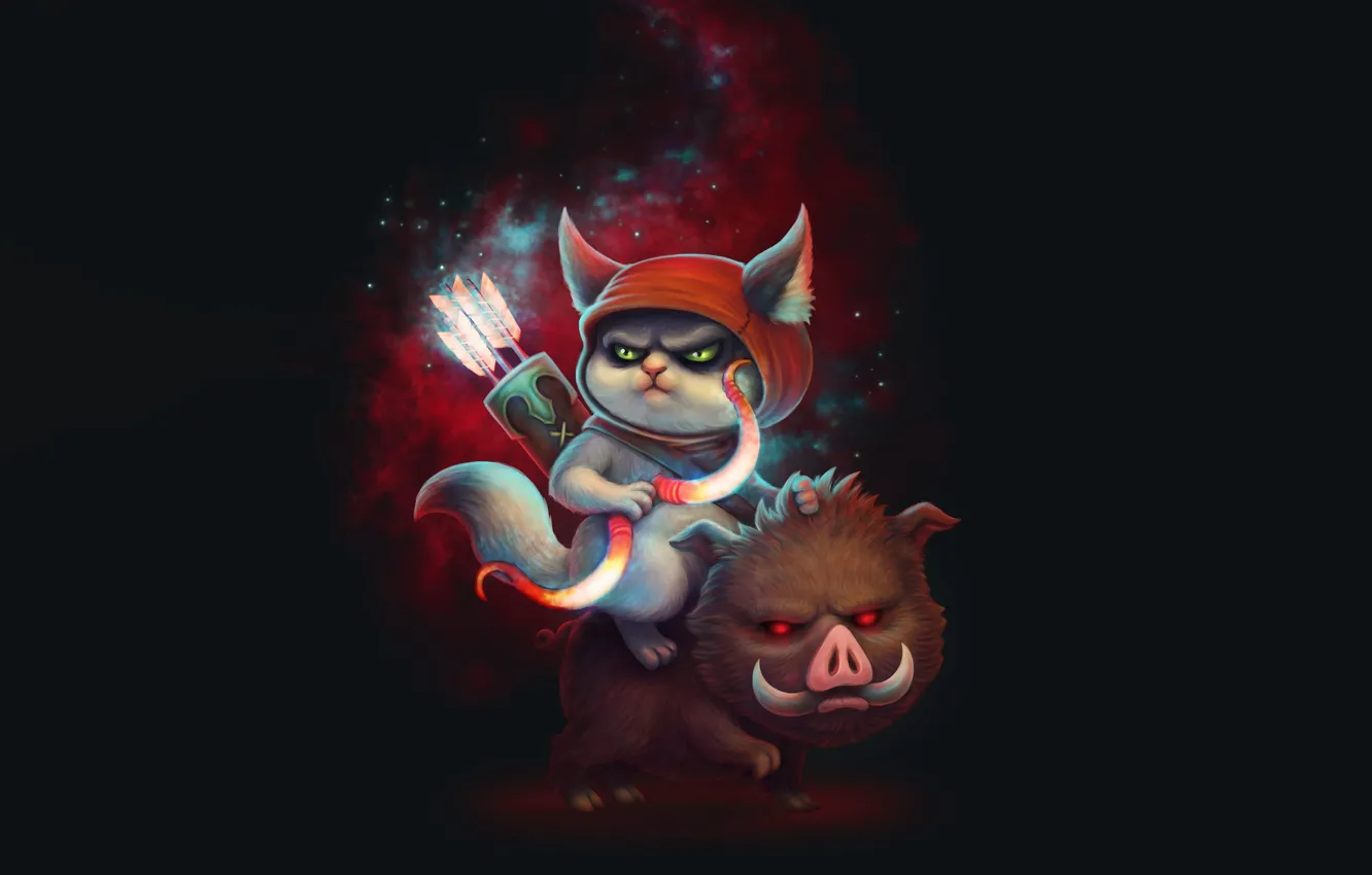 Photo wallpaper cat, cat, fiction, art, cat, art, hunter, Minimalism