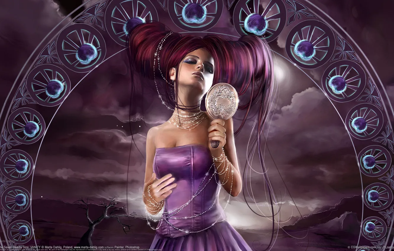 Photo wallpaper purple, fantasy, hairstyle, greed, marta dahlig
