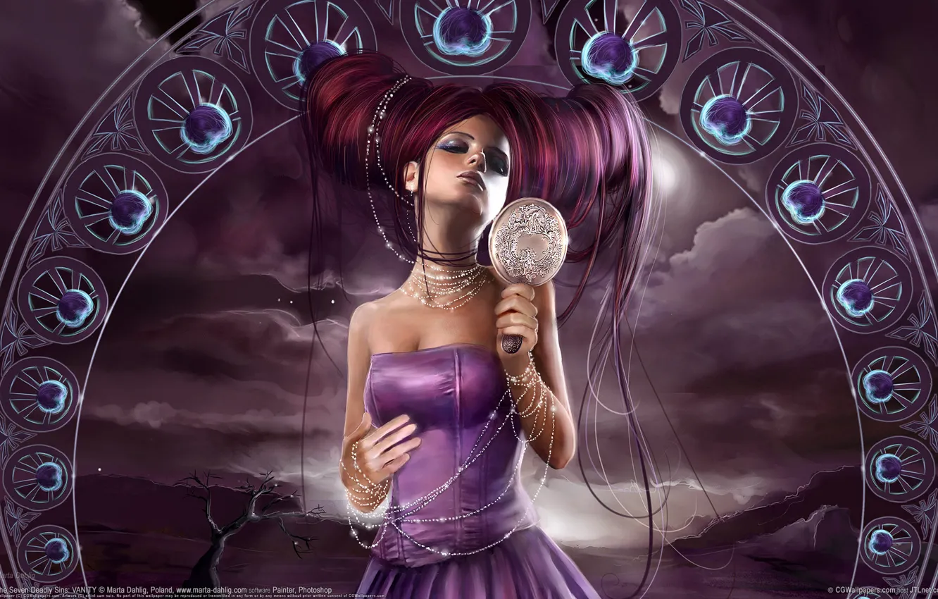 Photo wallpaper purple, hairstyle, fantasy, greed, Marta Dahlig
