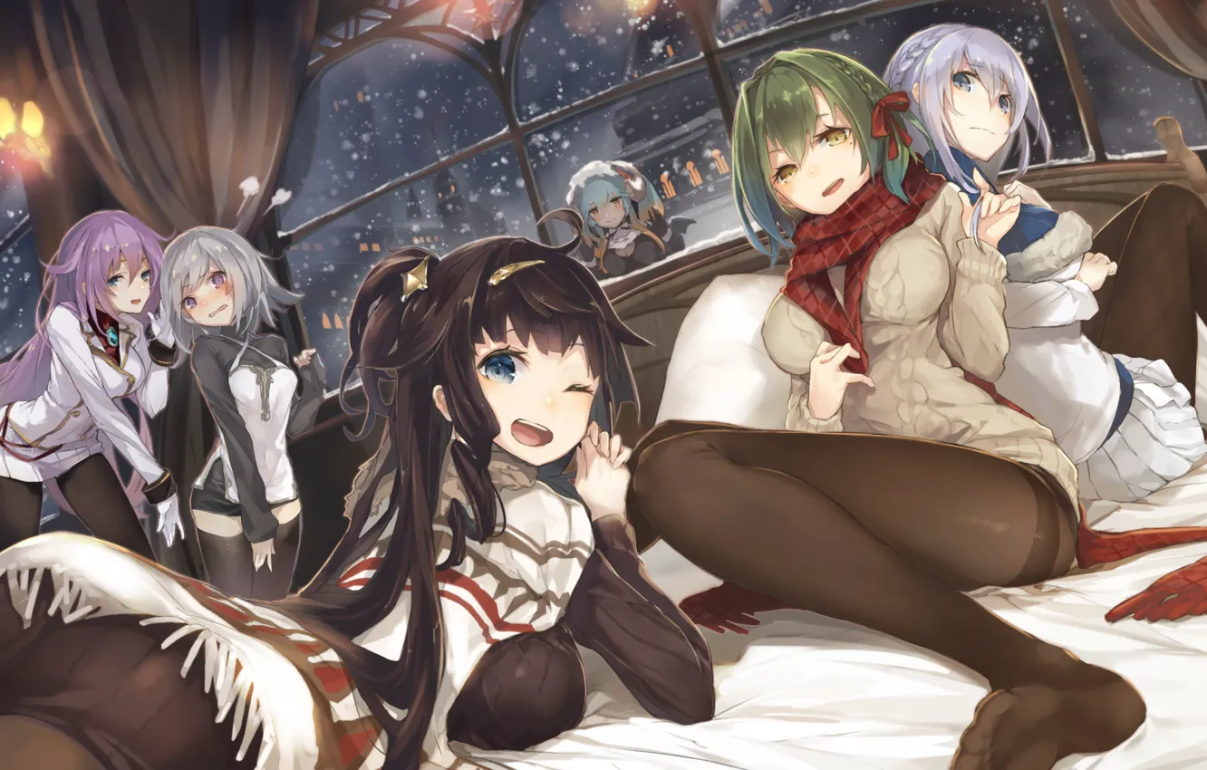 Photo wallpaper girl, group, Sennen Sensou Aigis