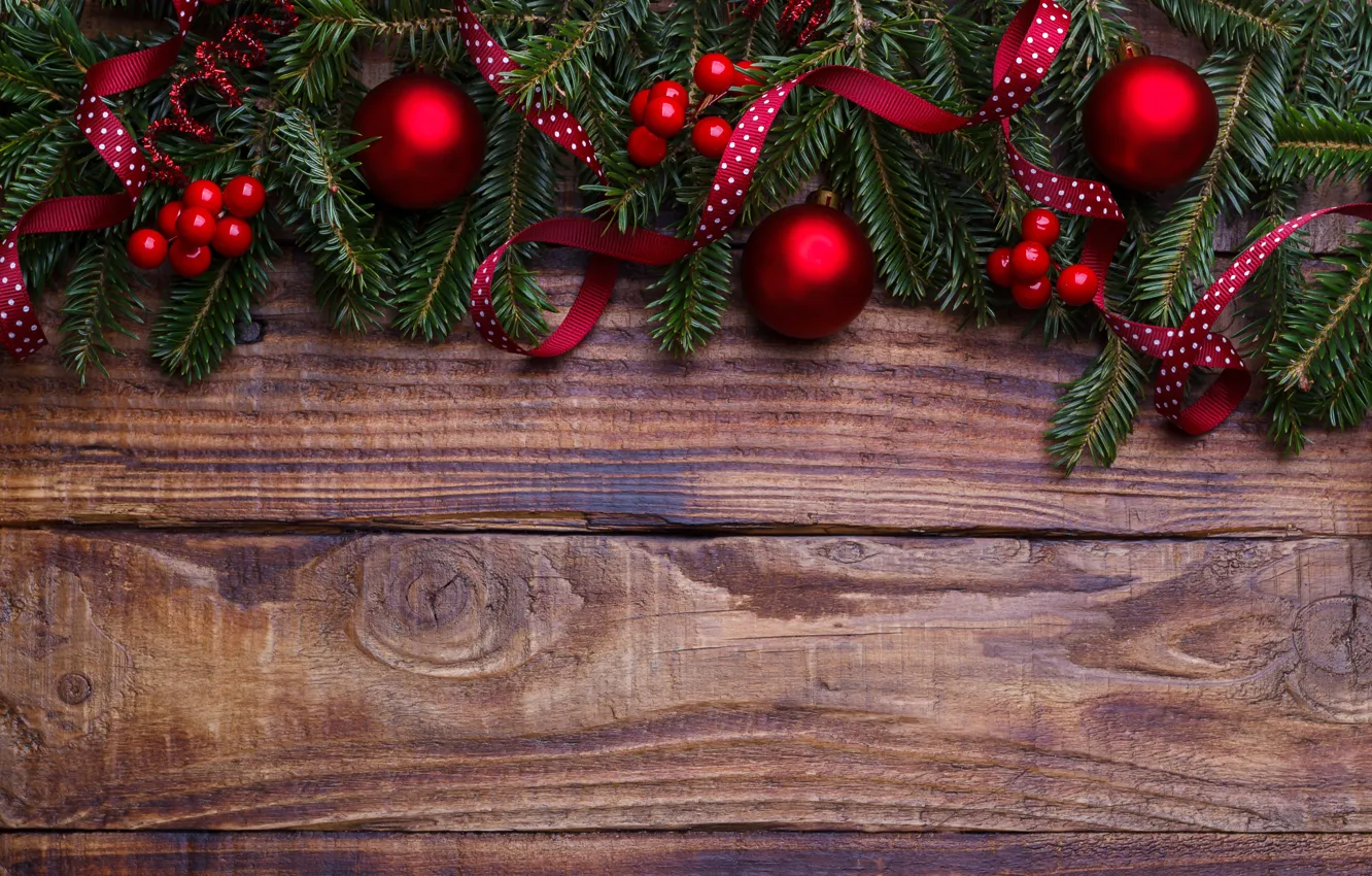 Photo wallpaper balls, tree, New Year, Christmas, Christmas, balls, wood, New Year