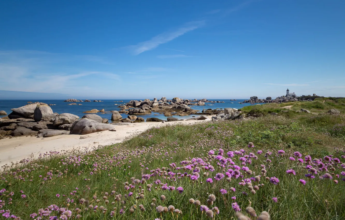 Photo wallpaper coast, France, France, Brittany, Brittany, Brignogan-Plage