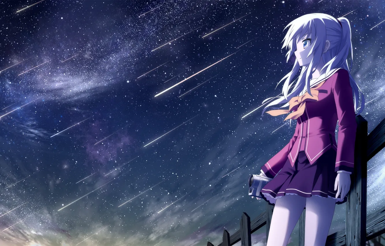 Photo wallpaper space, beauty, anime, Charlotte