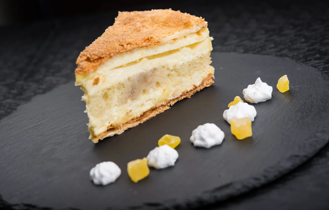 Photo wallpaper food, cake, cream, sweet, marmalade, meringue