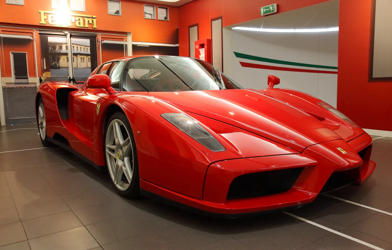 Photo wallpaper Ferrari, red, supercar, Enzo, salon