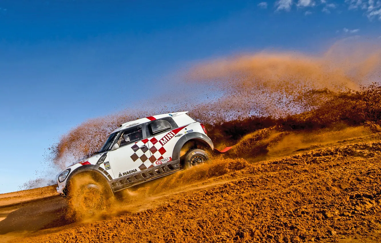 Photo wallpaper Sand, Mini, Dust, White, Sport, Speed, Race, Rally