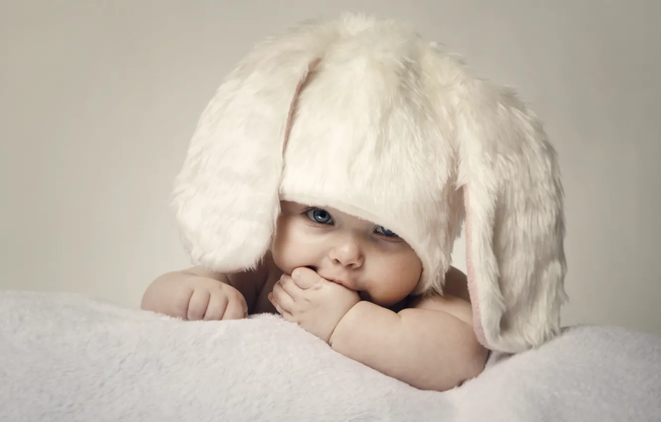 Photo wallpaper children, baby, Easter, cute, hat, hats, Easter, children