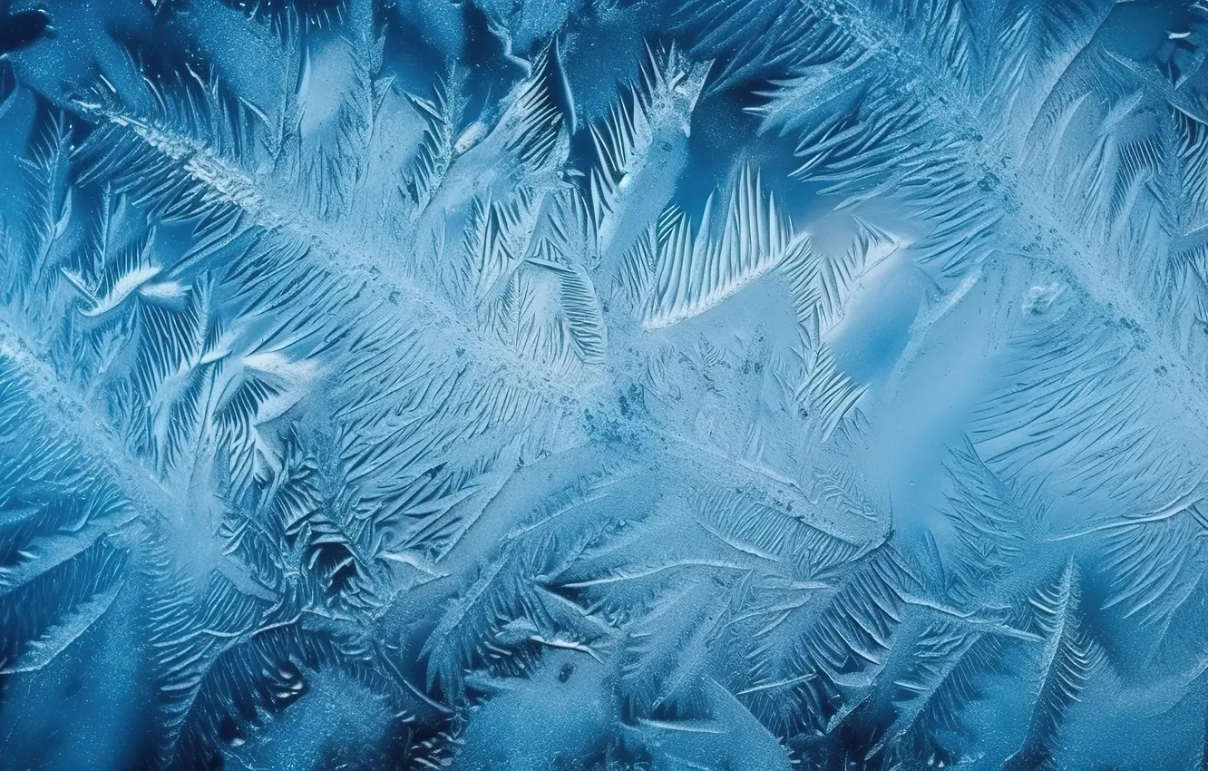 Photo wallpaper ice, winter, frost, glass, snow, background, window, frost