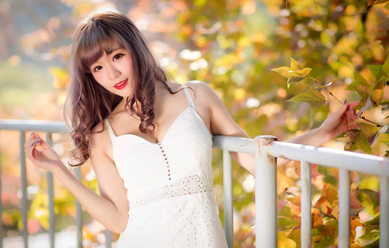 Photo wallpaper girl, dress, Asian