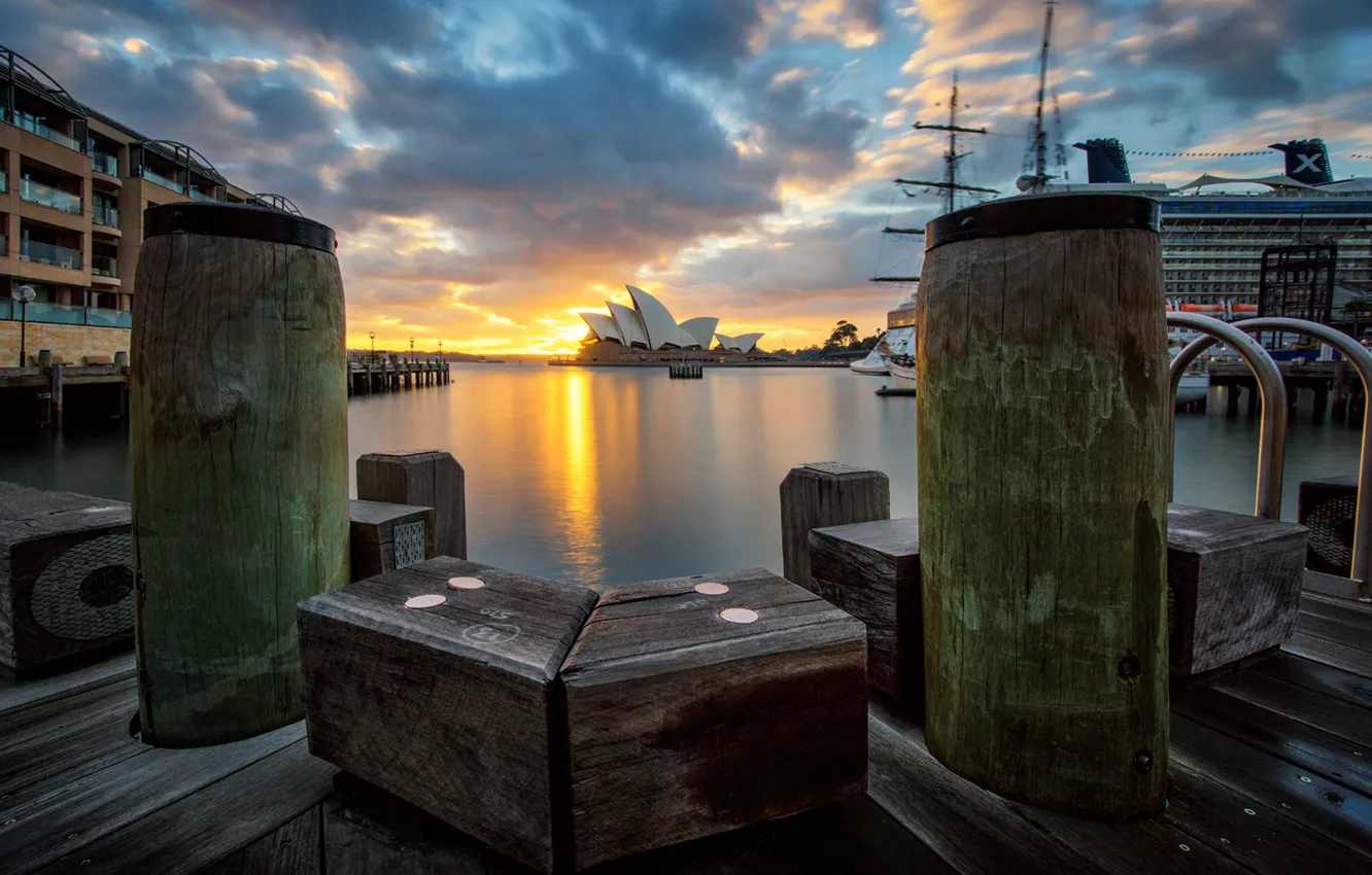 Photo wallpaper dawn, Australia, Sydney, architecture
