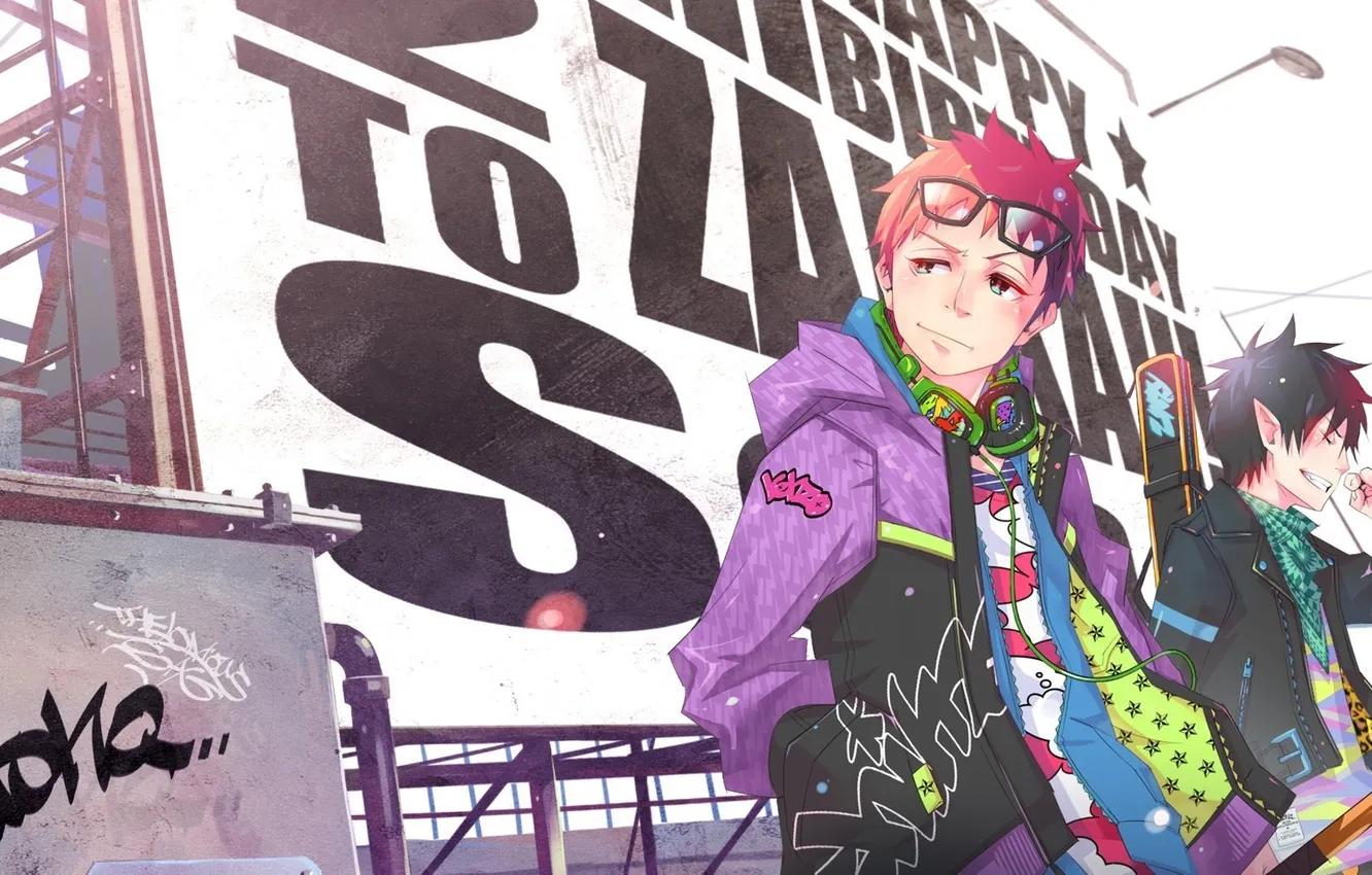 Photo wallpaper anime, art, brothers, Ao no Exorcist, Rin Okumura, Blue exorcist, blue exorcist, Yukio Okumura