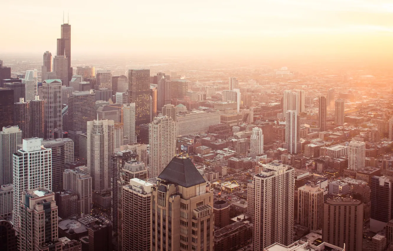Photo wallpaper building, height, skyscrapers, Chicago, Michigan, America, Il, Chicago