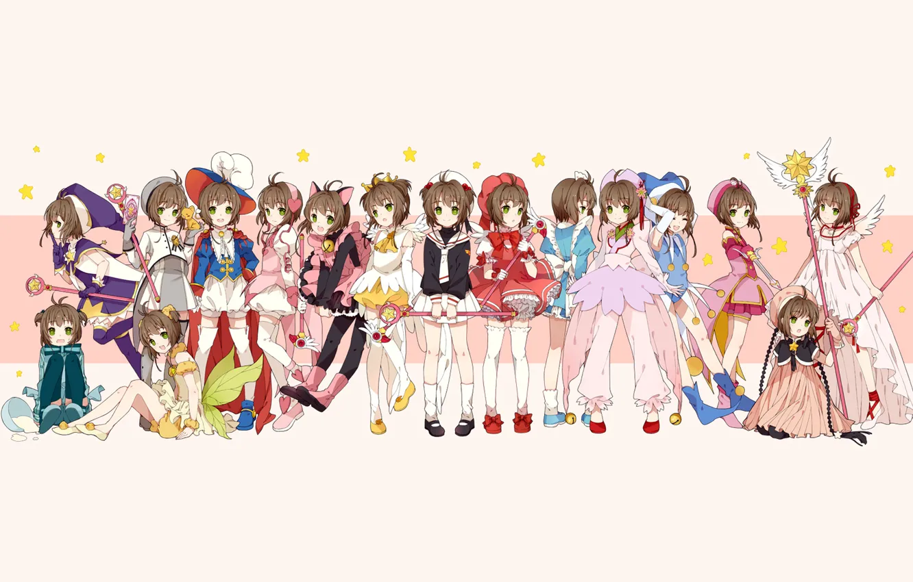 Photo wallpaper card, clothing, Sakura, poses, Cardcaptor Sakura