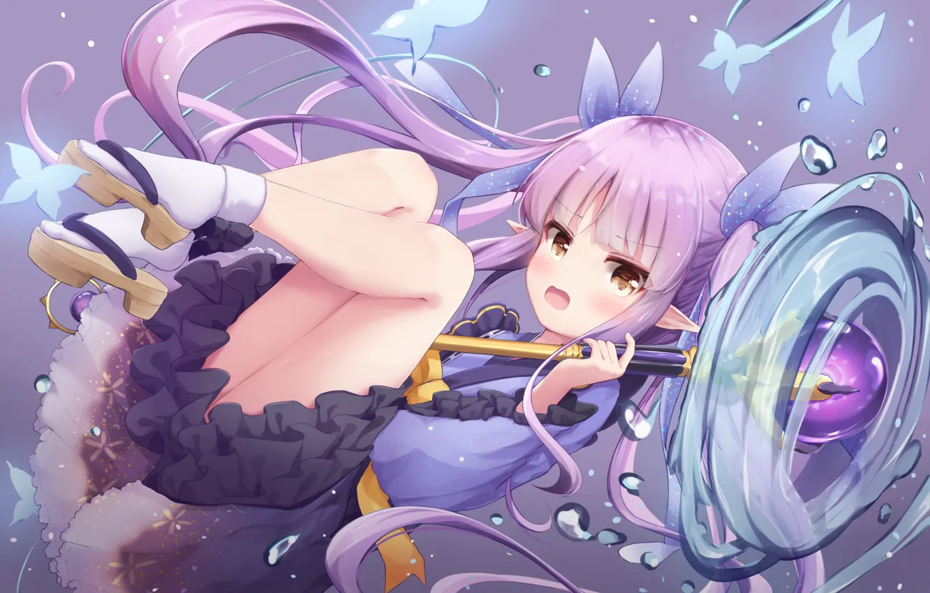 Photo wallpaper girl, butterfly, elf