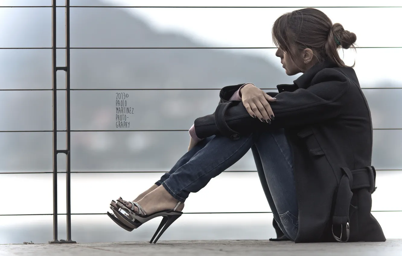 Photo wallpaper girl, pose, mood