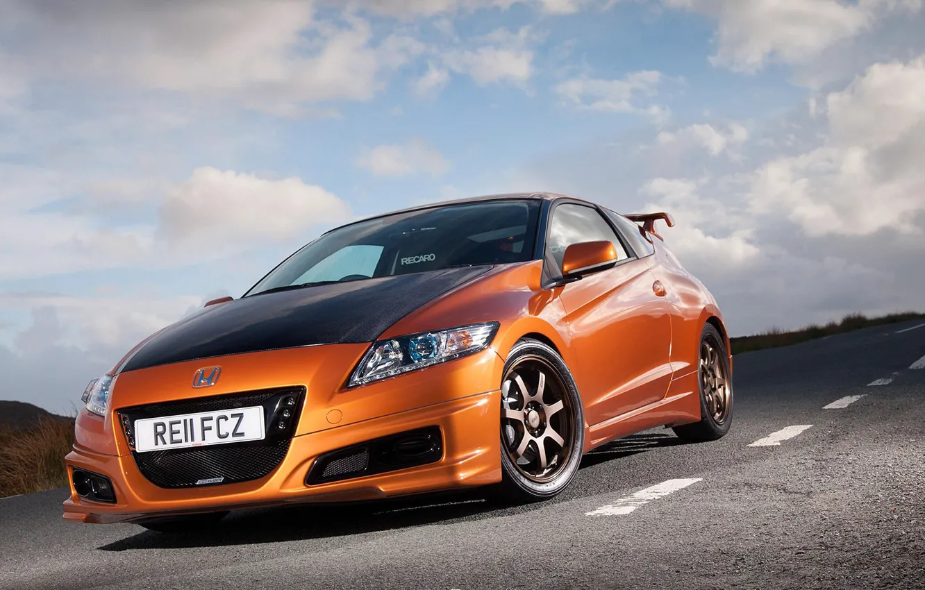 Photo wallpaper Honda, cars, orange, CR-Z, Mugen