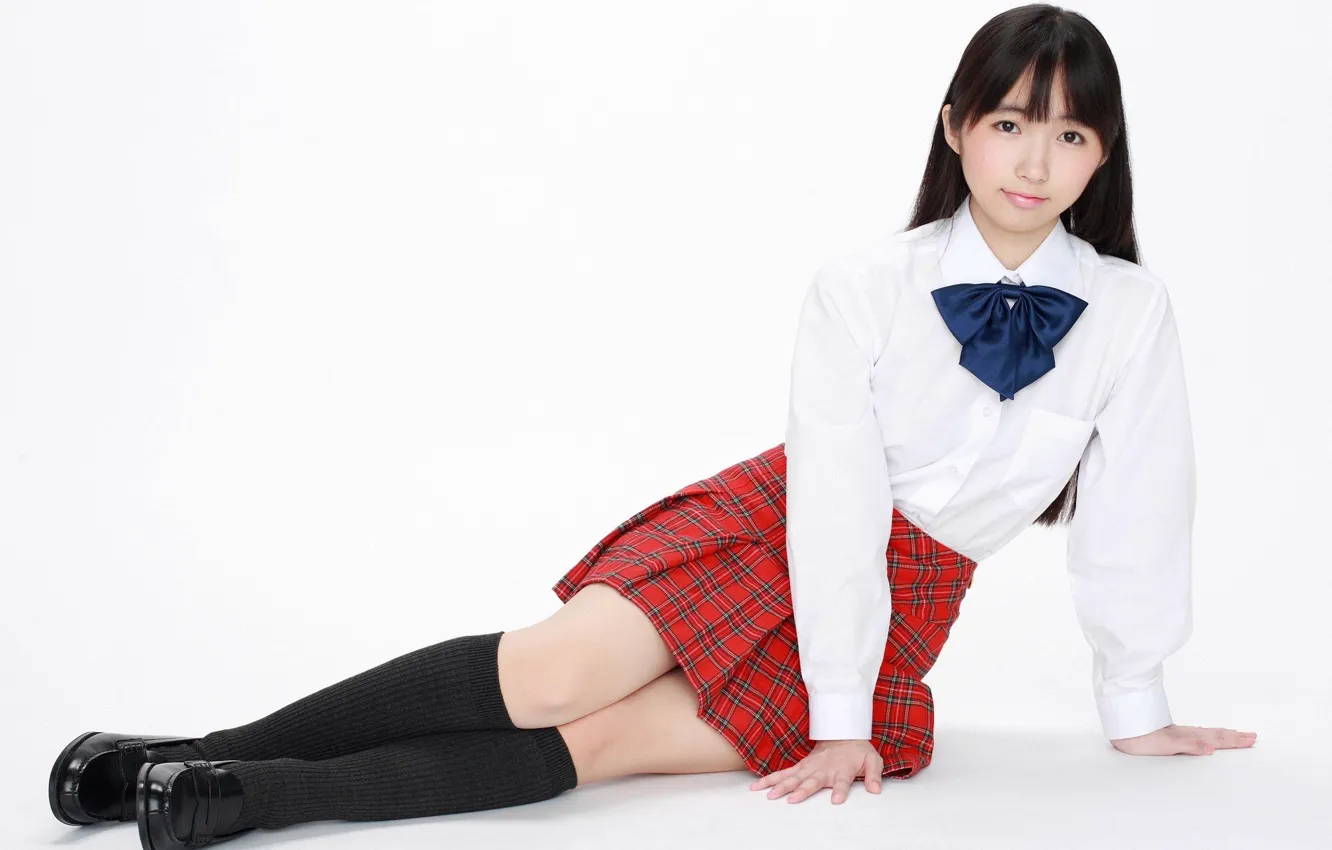 Photo wallpaper woman, beautiful, model, pretty, asian, japanese, uniform