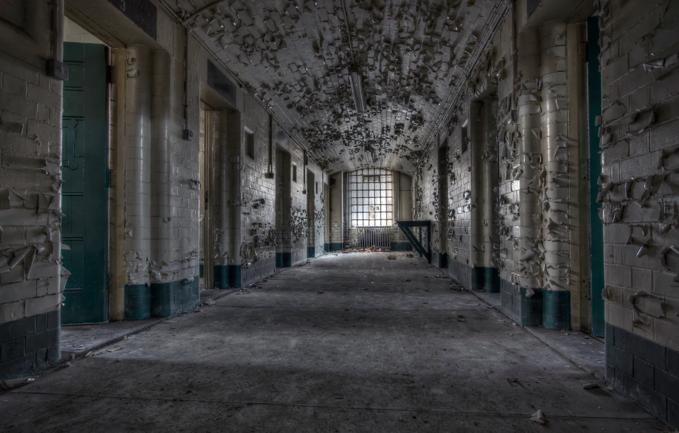 Photo wallpaper interior, corridor, prison