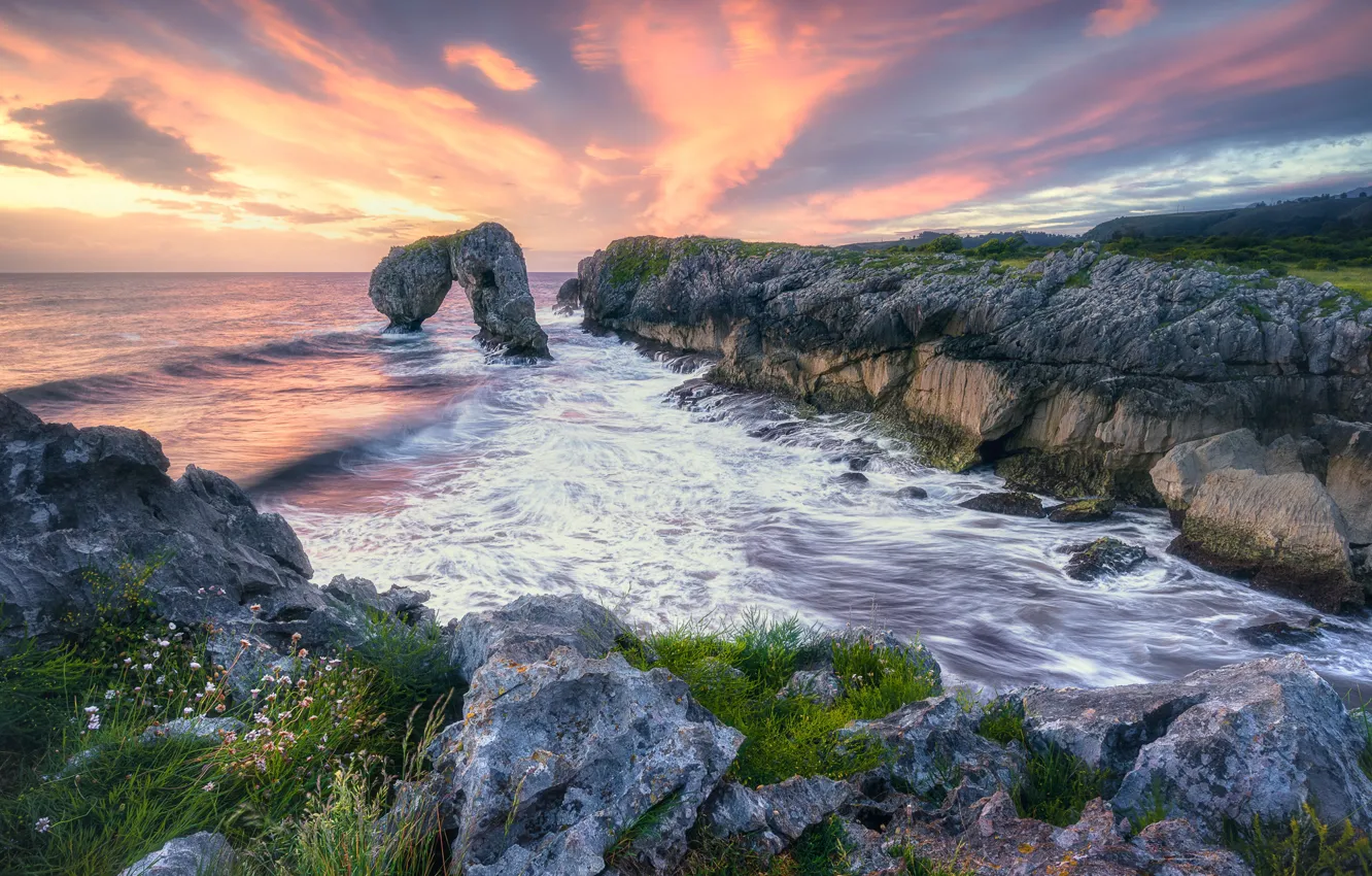 Photo wallpaper sea, stones, rocks, shore, view