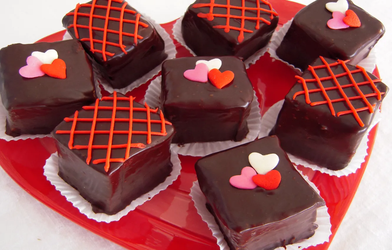 Photo wallpaper photo, heart, food, chocolate, candy, sweets