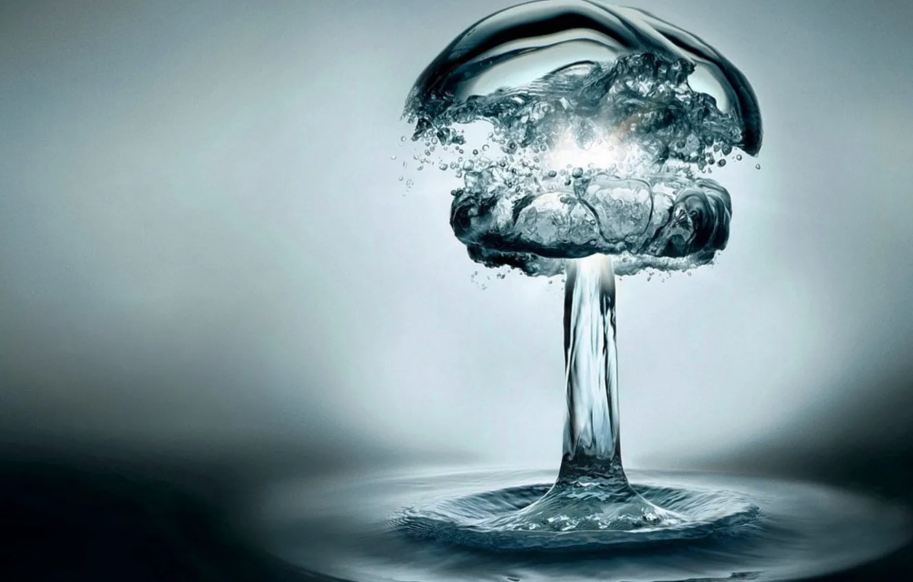 Photo wallpaper water, the explosion, bomb
