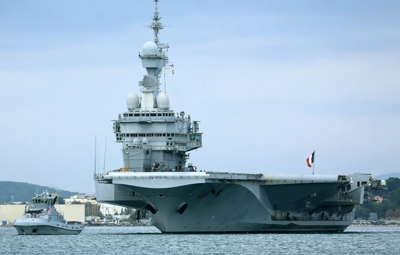 Photo wallpaper the carrier, Charles de Gaulle, French Navy