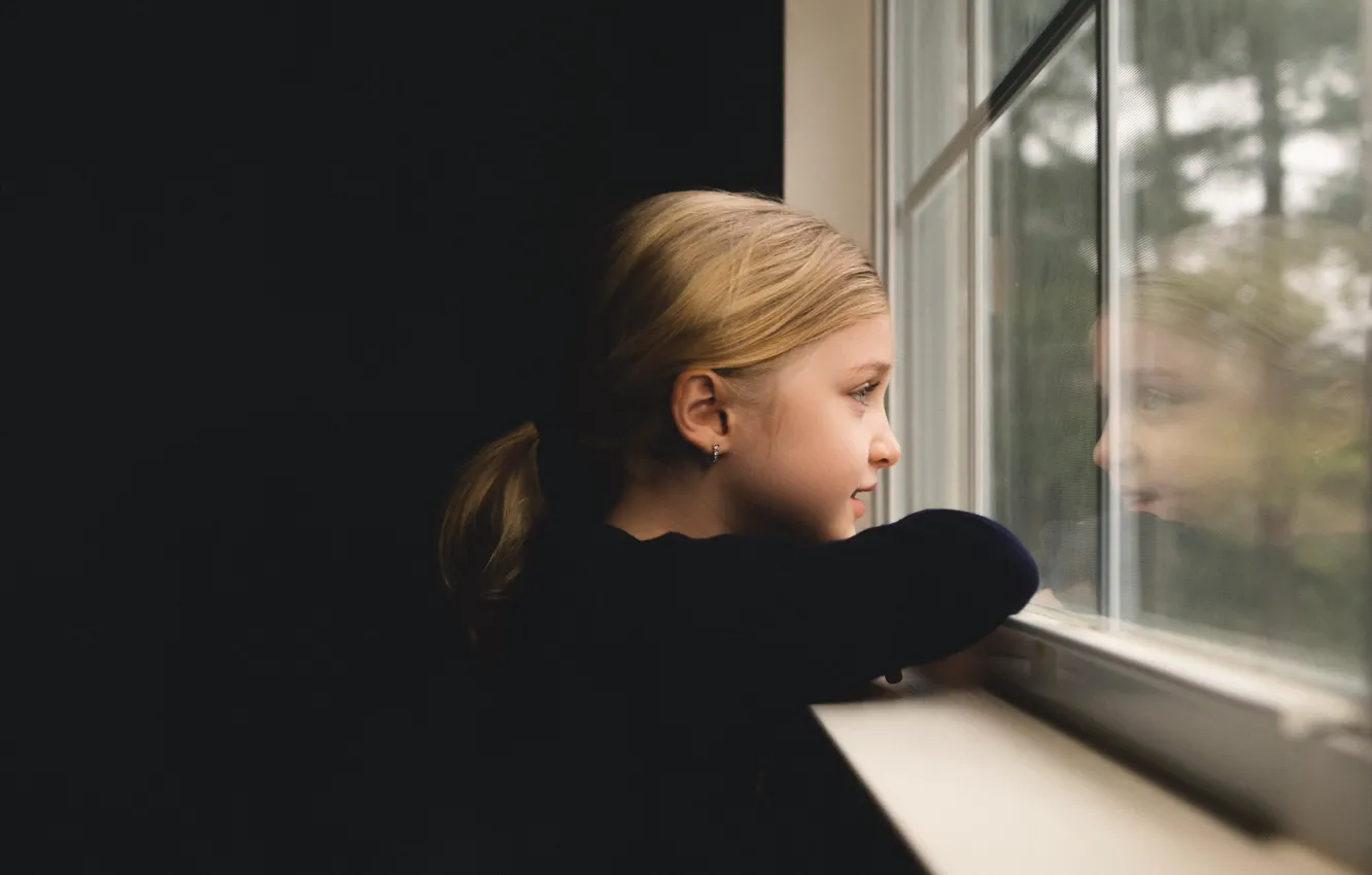 Wallpaper background, window, girl for mobile and desktop, section