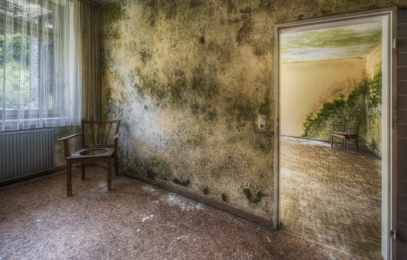Photo wallpaper room, the door, chair