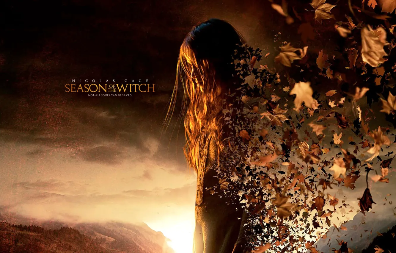 Photo wallpaper leaves, girl, Season of the witch, Season Of The Witch
