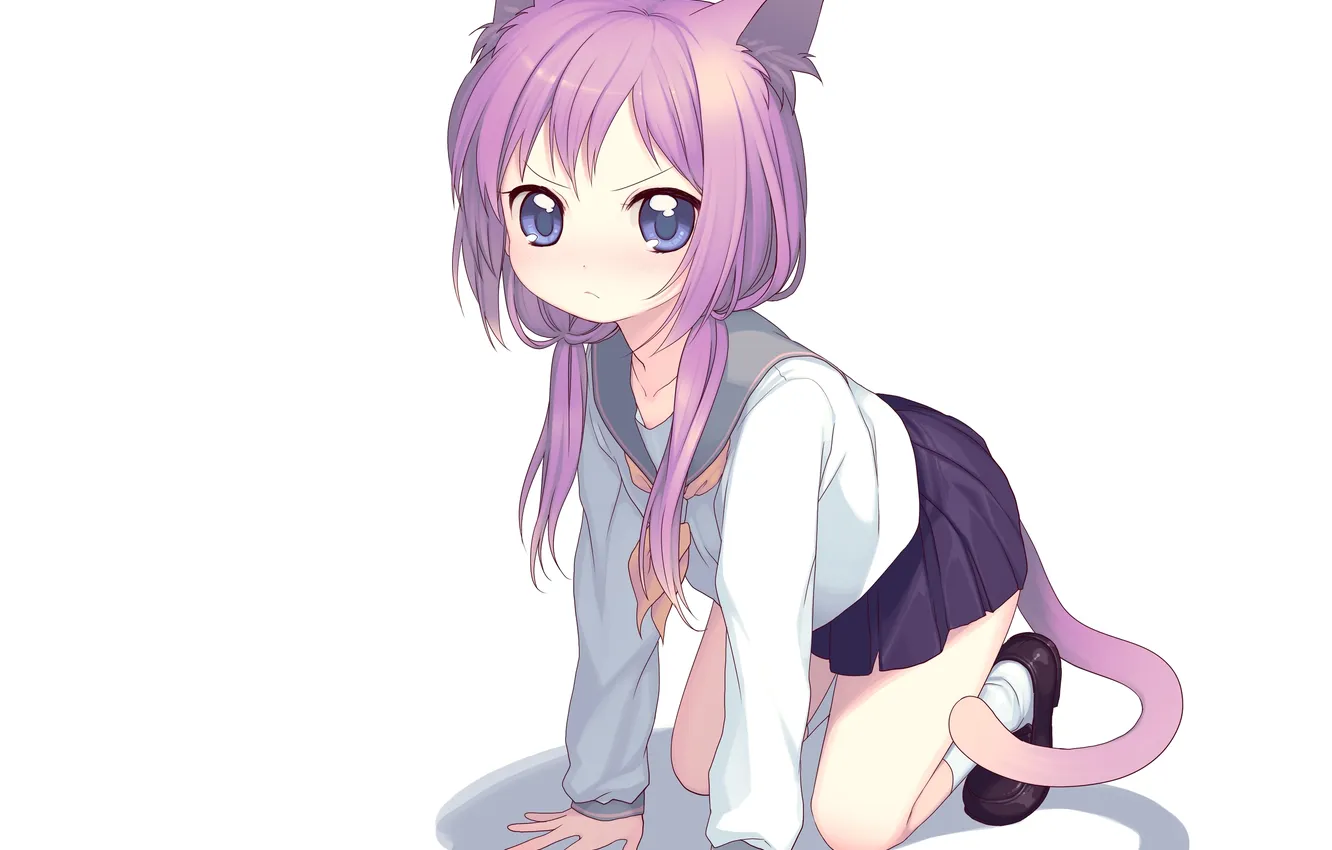 Photo wallpaper girl, anime, art, tail, ears, Namori, kimura this